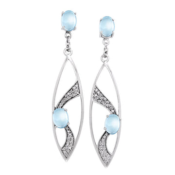 Fantastic Contemporary Sterling Silver Earrings with Gemstones TER1201